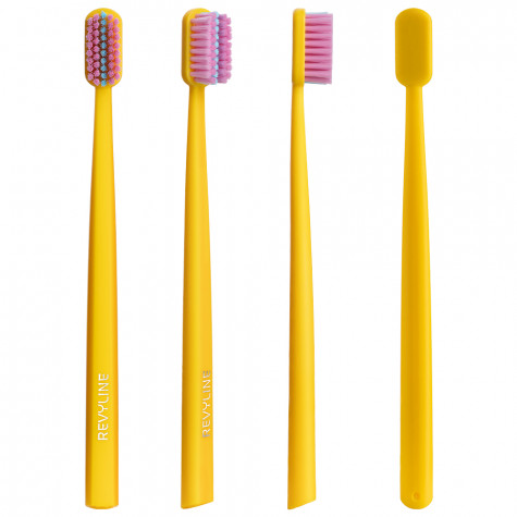 Зубная щетка Revyline SM6000 Ortho желтая / розовая-голубая