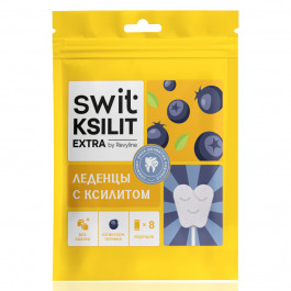 Леденцы на палочке Swit by Revyline Ksilit Extra Черника, 8 шт.